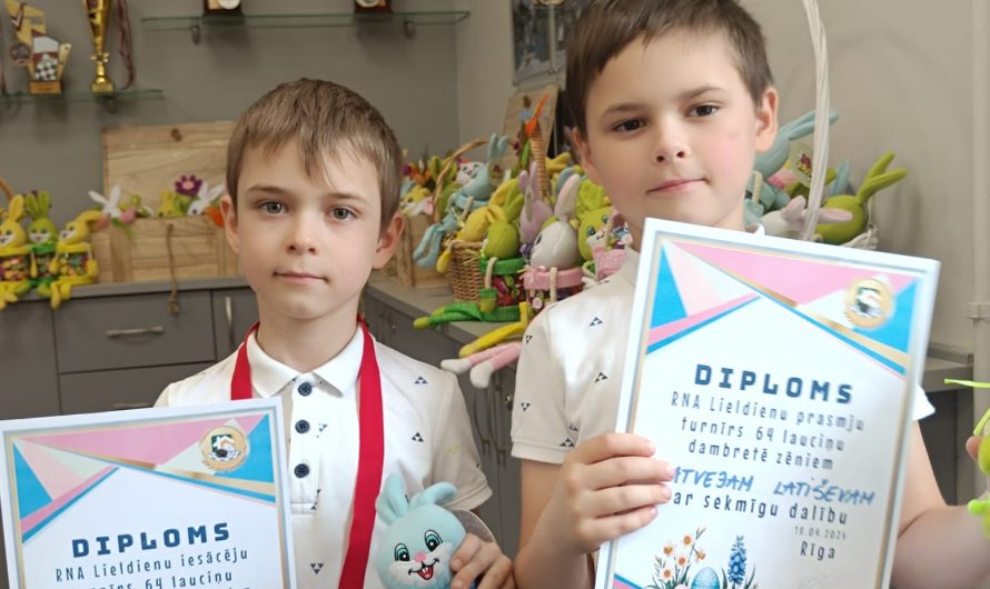 Lieldienu turnīrs jauniešiem 64-lauciņu dambretē
