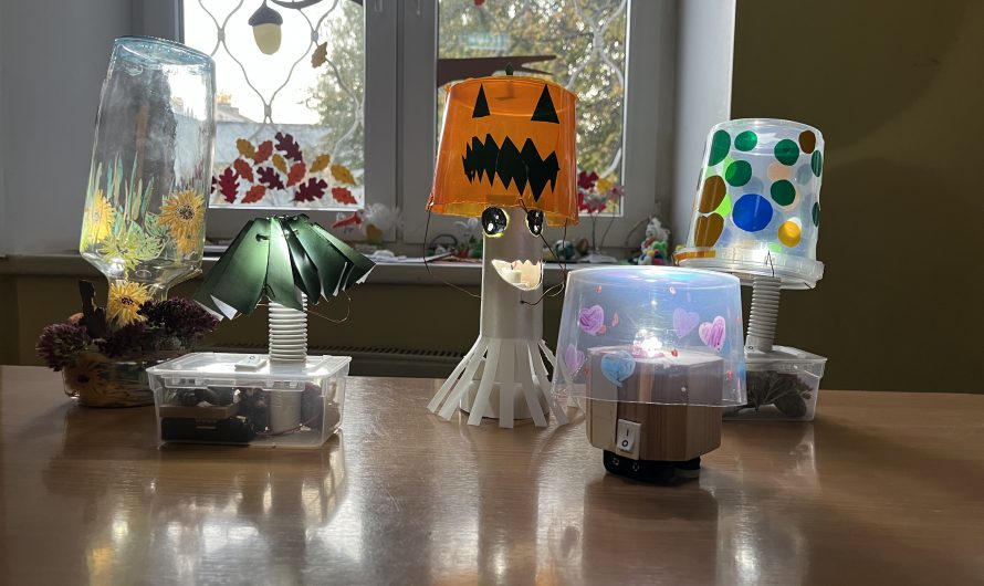 Brīvā laika audzēkņi veido lampas